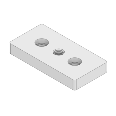 MODULAR SOLUTIONS FOOT &amp; CASTER CONNECTING PLATE<BR>45MM X 90MM, M12 HOLE